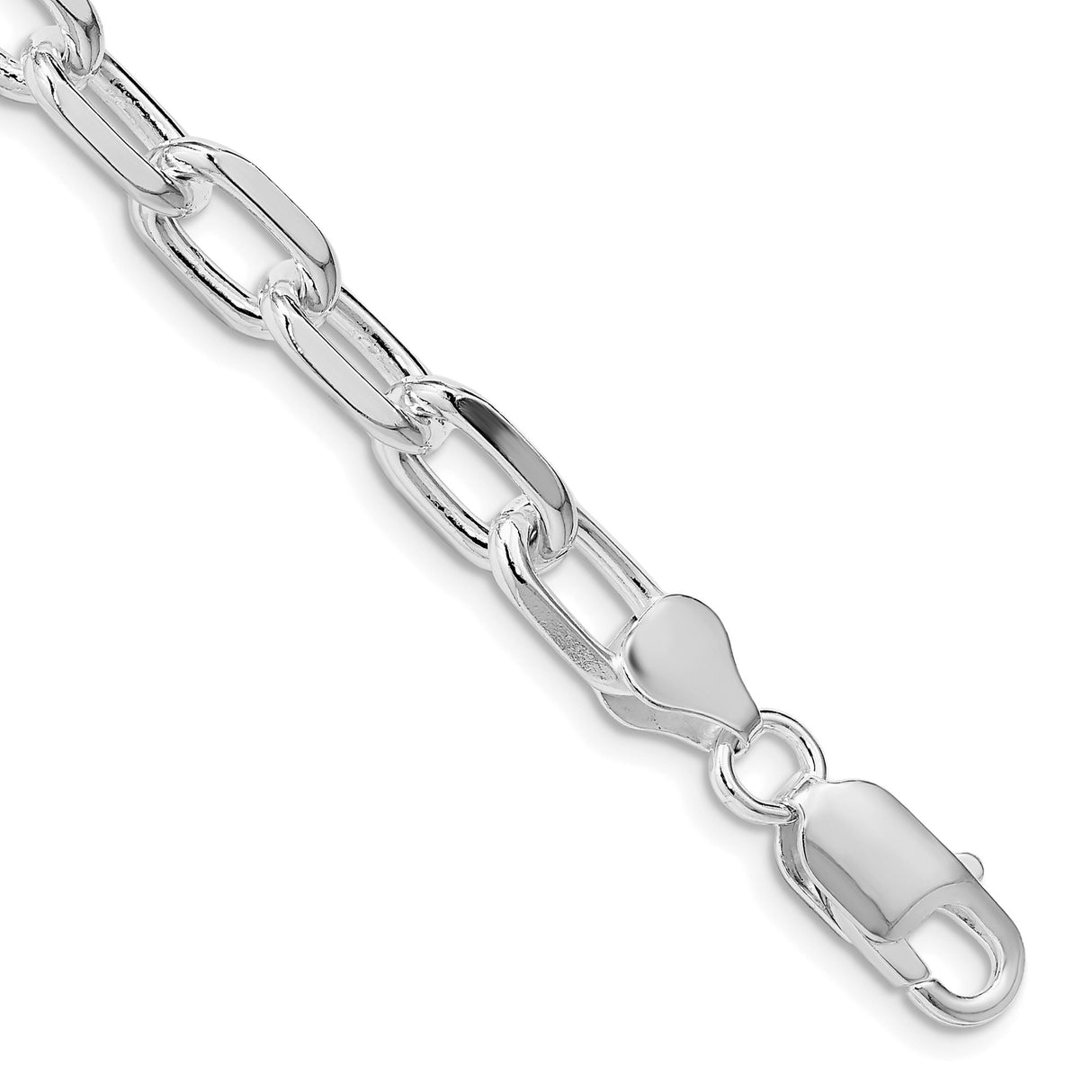 925 White Gold 7.5 mm Polished Chain Anklet shown for scale