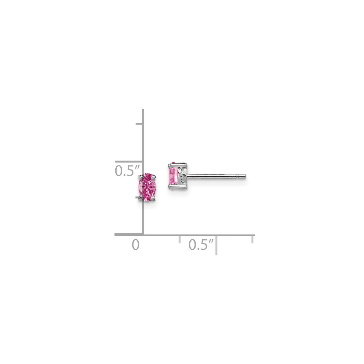 Sterling Silver Stud Earrings with Oval Cut Created Sapphire, Classic Minimalist Style for Women