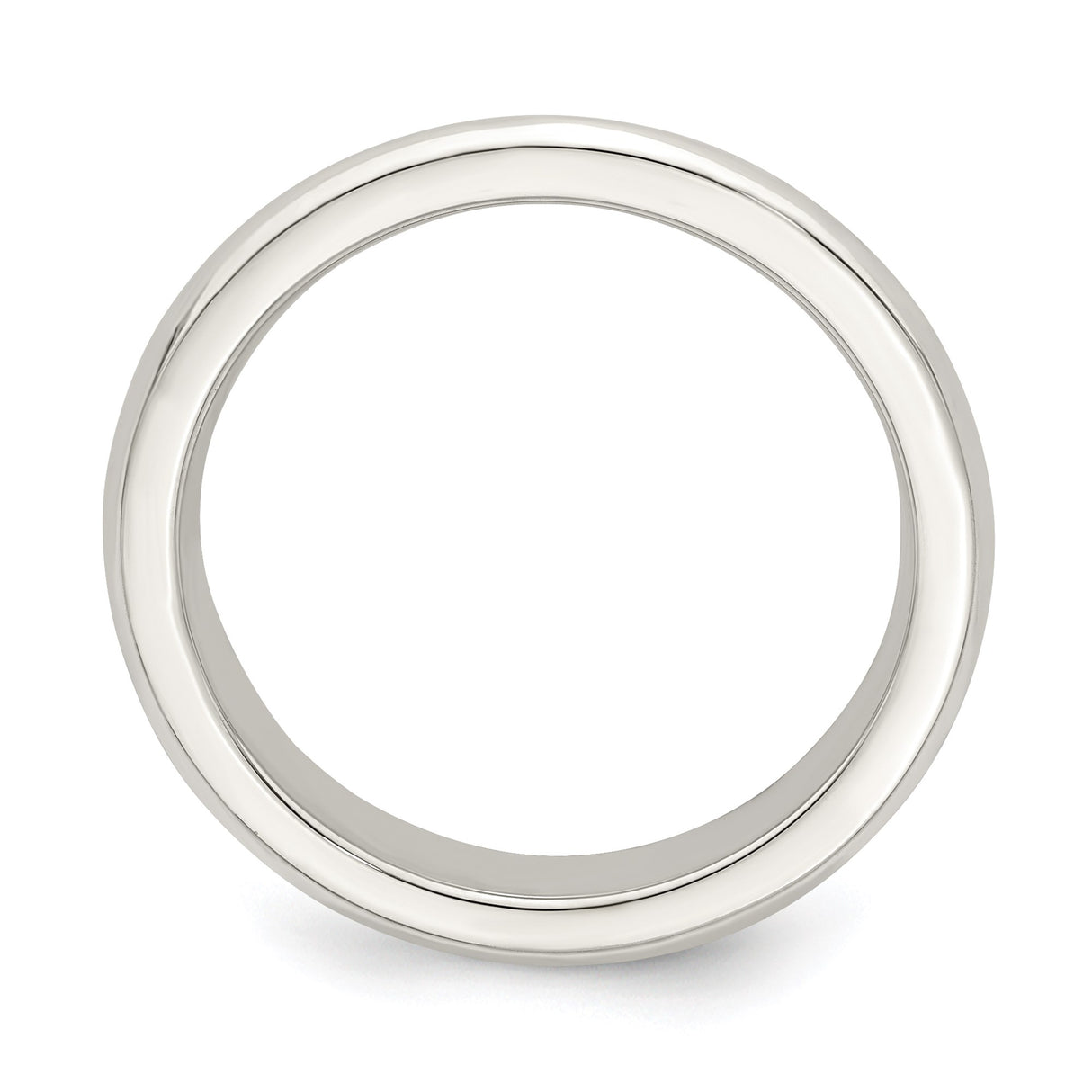 Sterling Silver Beveled Edge, Comfort Fit wedding band ring alternate angle