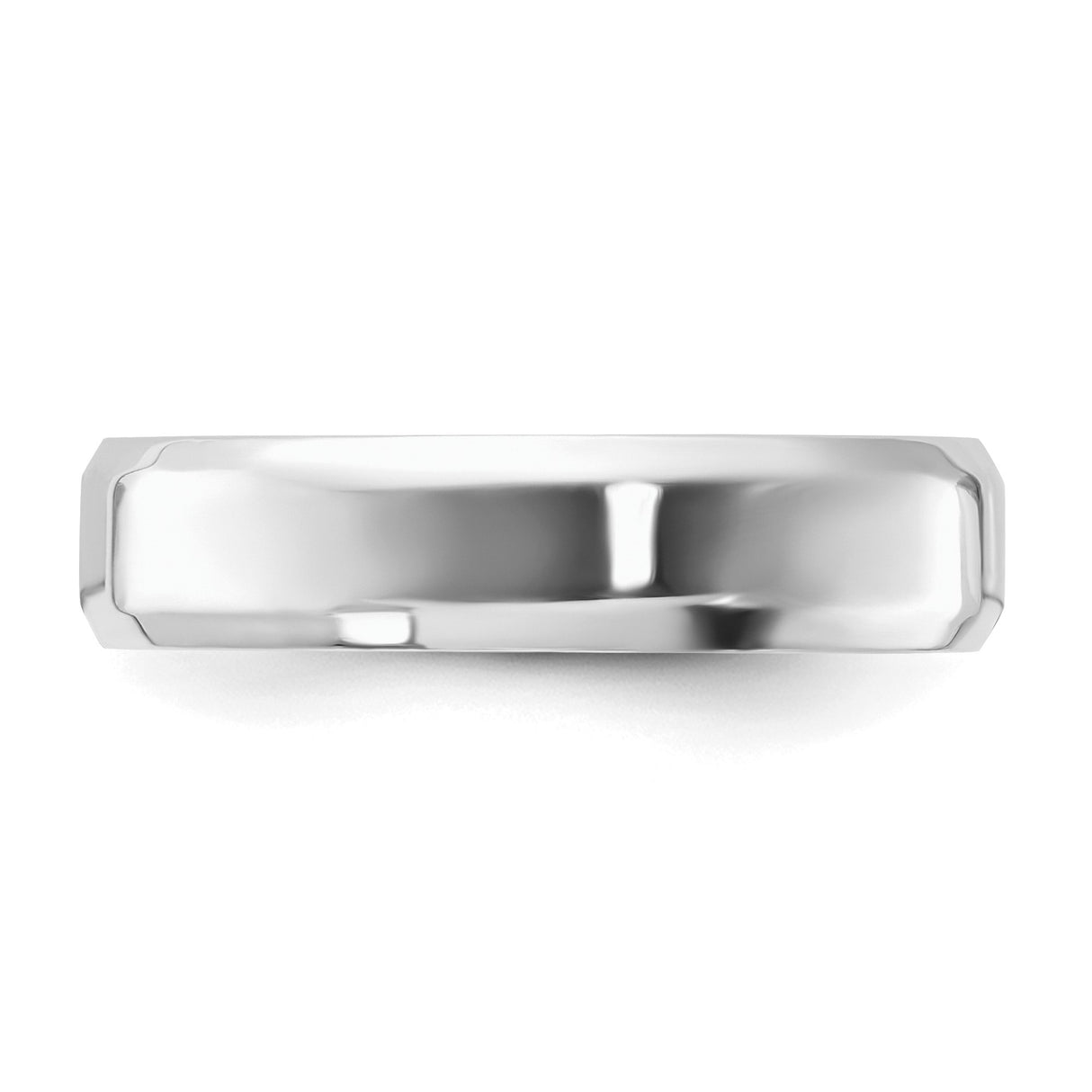 Sterling Silver Beveled Edge wedding band ring detail view