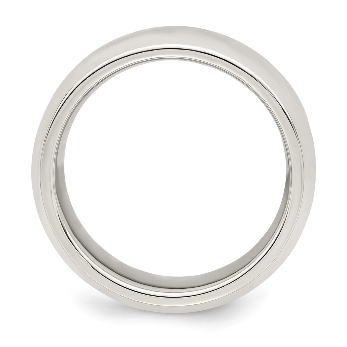 Sterling Silver Beveled Edge, Comfort Fit wedding band ring alternate angle