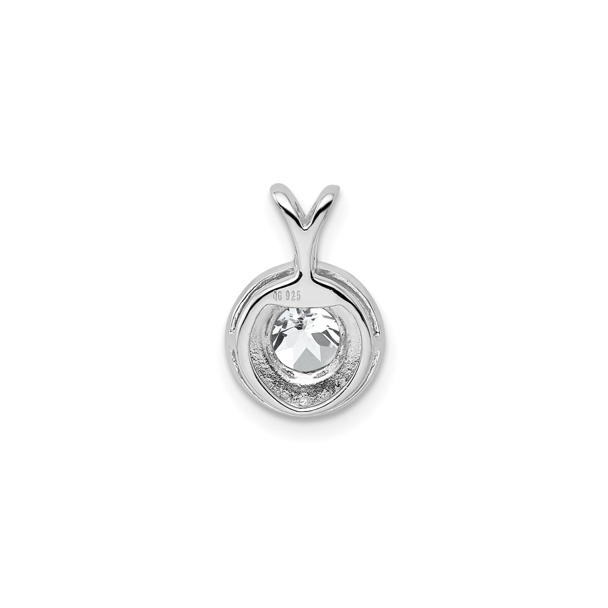 Sterling Silver Star Pendant with White Topaz and Diamond Accents, Starburst Design