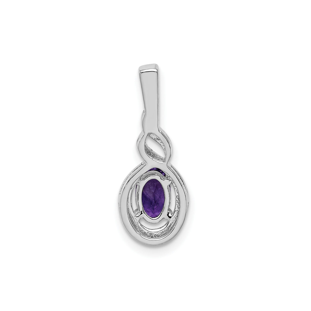 Sterling Silver Pendant with Amethyst and Diamond Accents, Infinity Twisted Loop Design for Women
