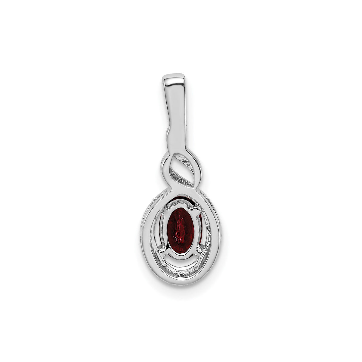 Sterling Silver Infinity Loop Pendant with Garnet and Diamond Accents, Romantic Jewelry for Women