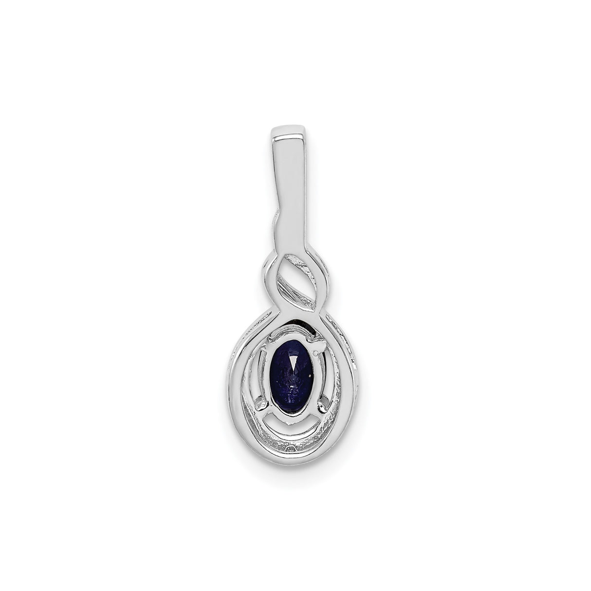 Sterling Silver Infinity Pendant with Lab Created Sapphire and Diamond Accents