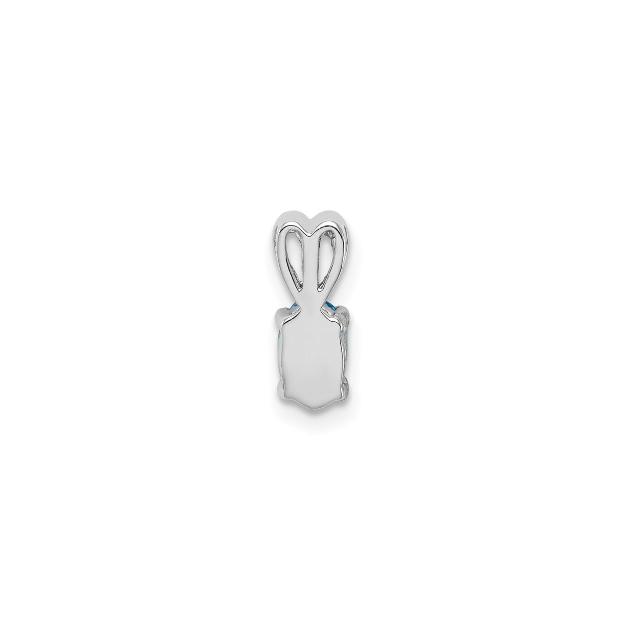 Sterling Silver Pendant with Oval Swiss Blue Topaz and Heart Bail Design for Women
