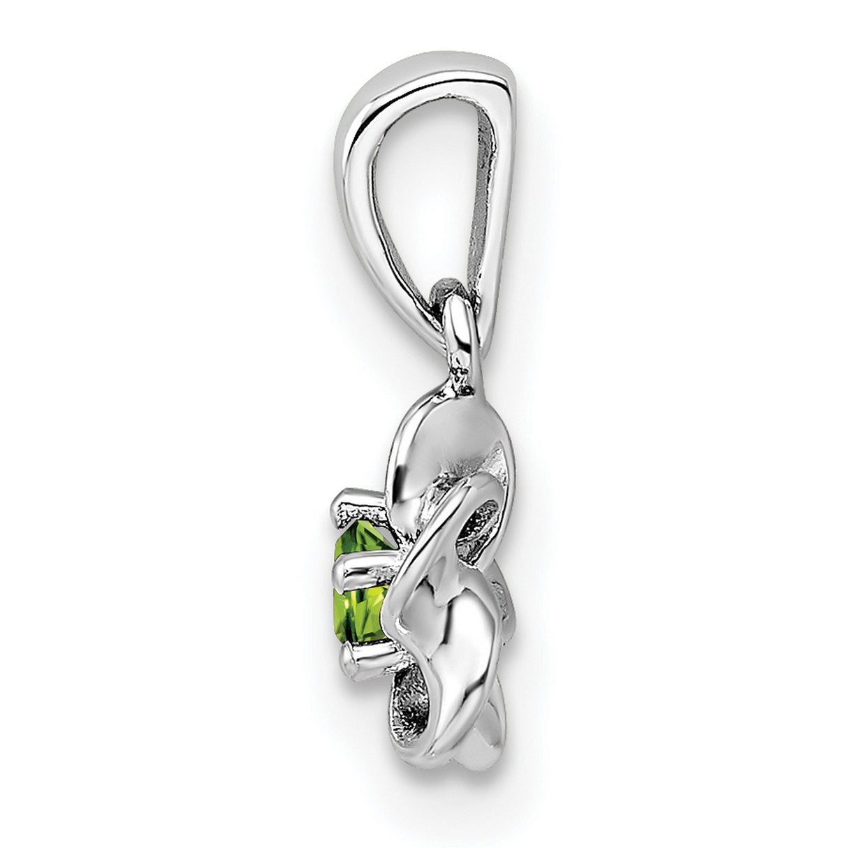Floral Peridot Charm Pendant in Real 925 Sterling Silver