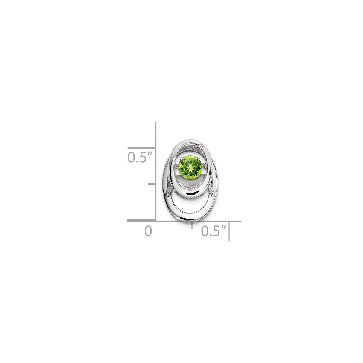 Sterling Silver Pendant with Peridot in Overlapping Oval Design, August Birthstone Jewelry for Women