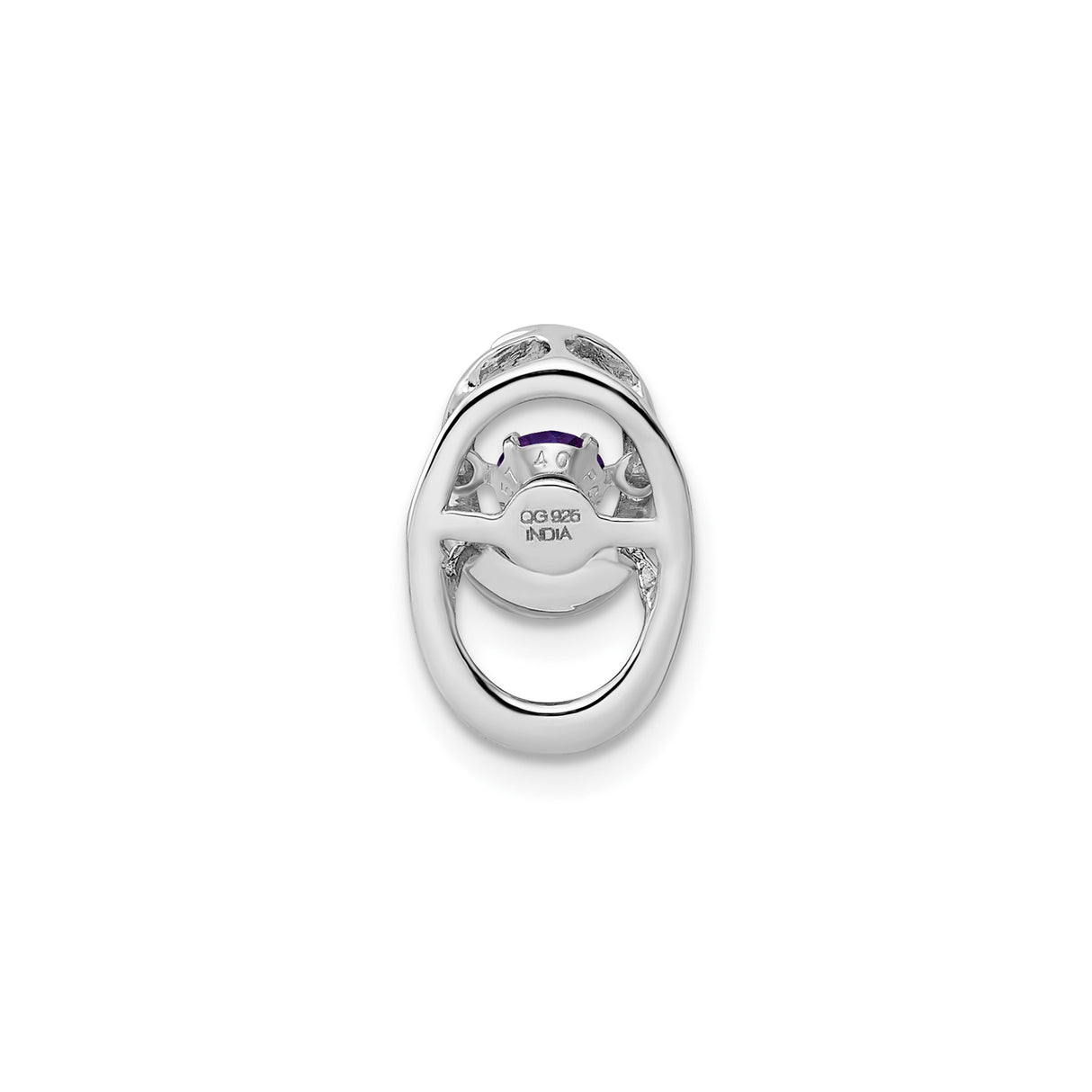Sterling Silver Amethyst Pendant with Oval Loop Design, Minimalist February Birthstone Jewelry