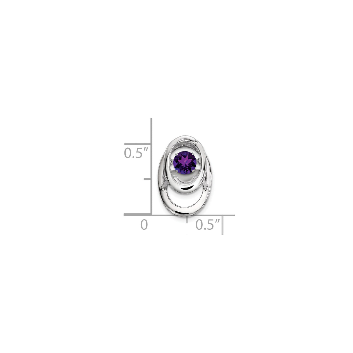 Sterling Silver Amethyst Pendant with Oval Loop Design, Minimalist February Birthstone Jewelry