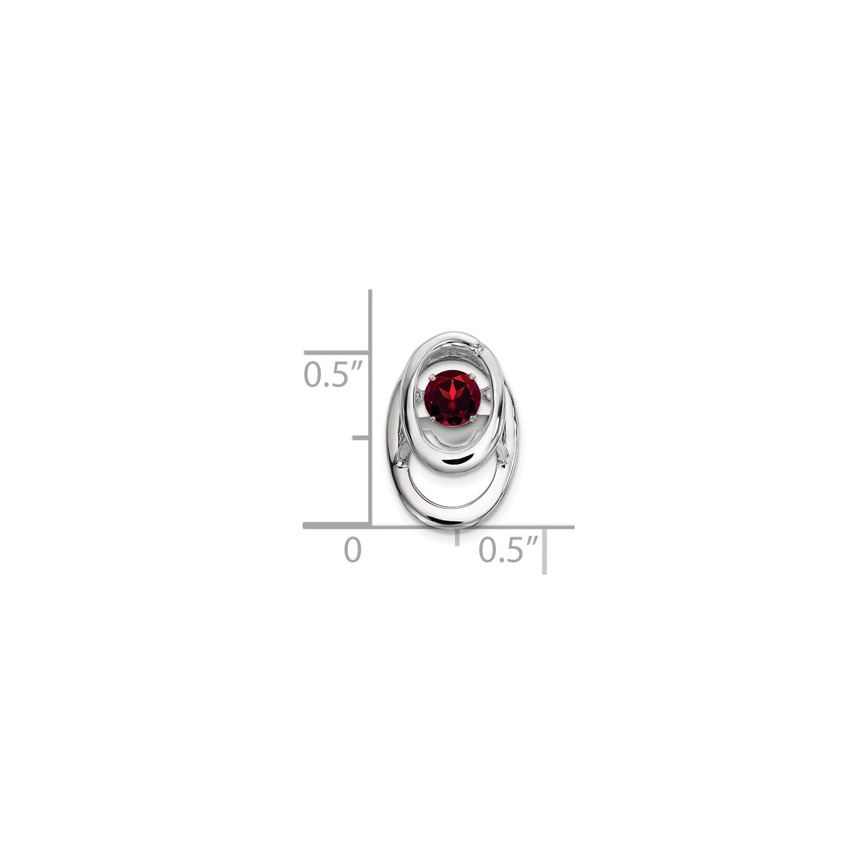 Sterling Silver Garnet Pendant with Interlocking Oval Loops, Modern Abstract Design for Women