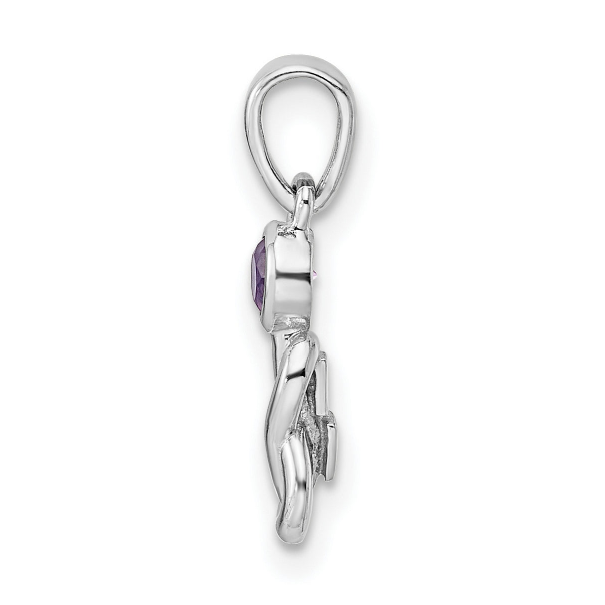 Sterling Silver Celtic Goddess Pendant with Amethyst, Wiccan Feminine Energy Jewelry