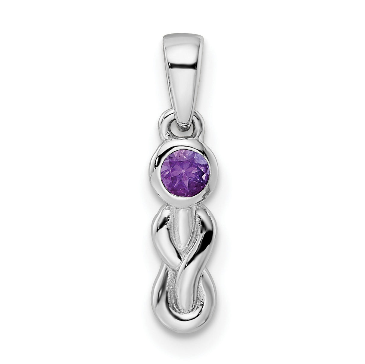 Sterling Silver Celtic Goddess Pendant with Amethyst, Wiccan Feminine Energy Jewelry