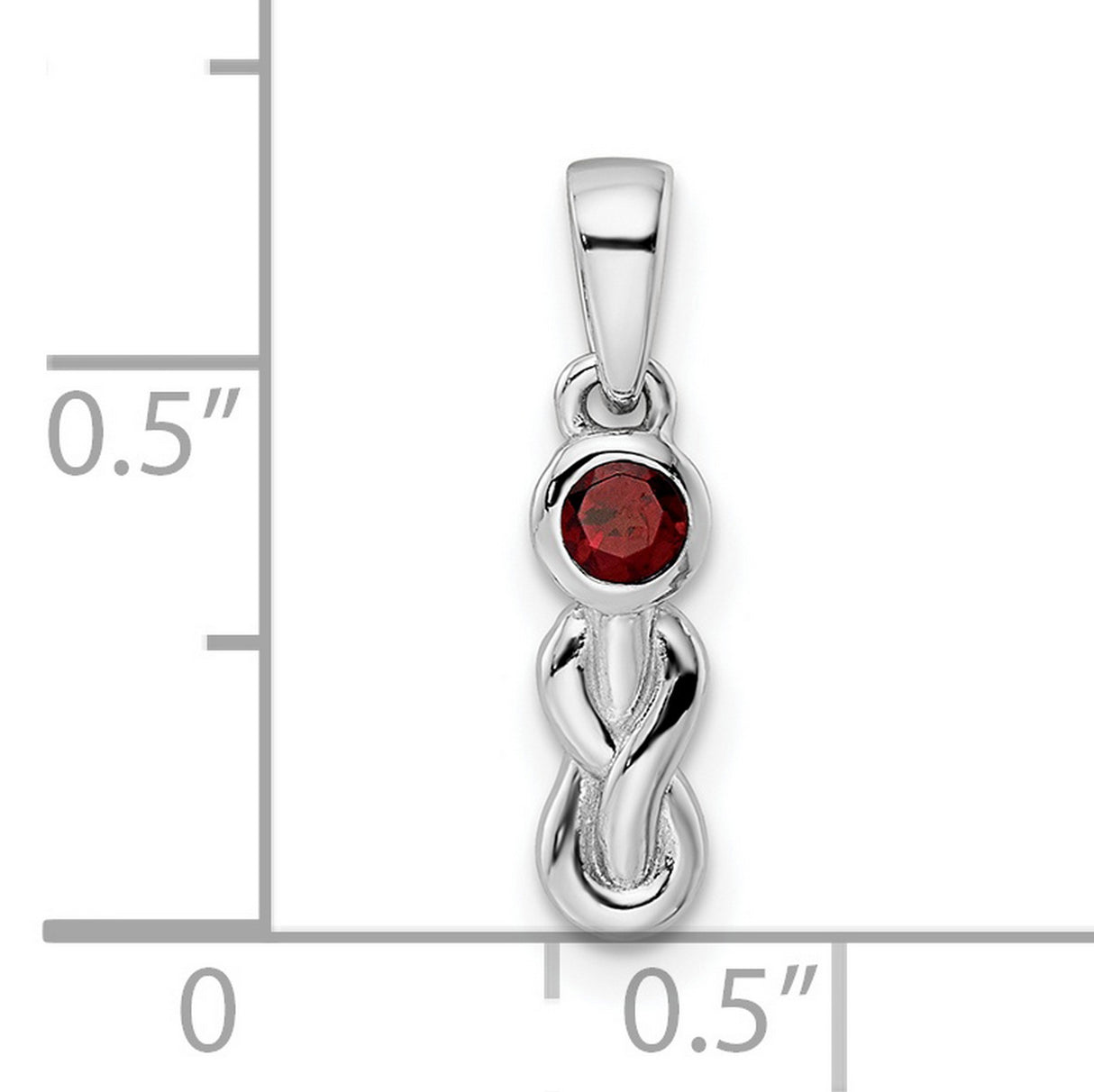 Sterling Silver Goddess Pendant with Garnet, Abstract Feminine Figure, Pagan Spiritual Jewelry