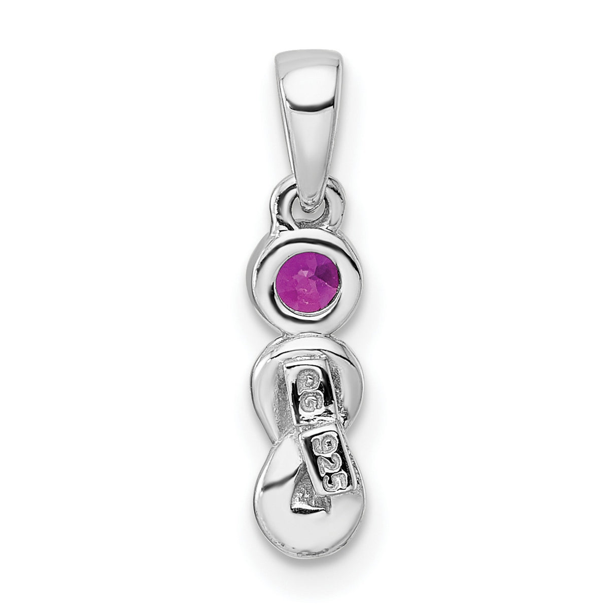 Sterling Silver Goddess Pendant with Lab Created Ruby, Pagan Fertility Charm for Women