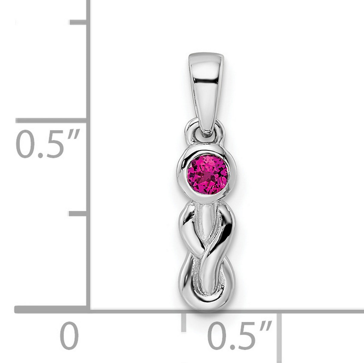 Sterling Silver Goddess Pendant with Lab Created Ruby, Pagan Fertility Charm for Women