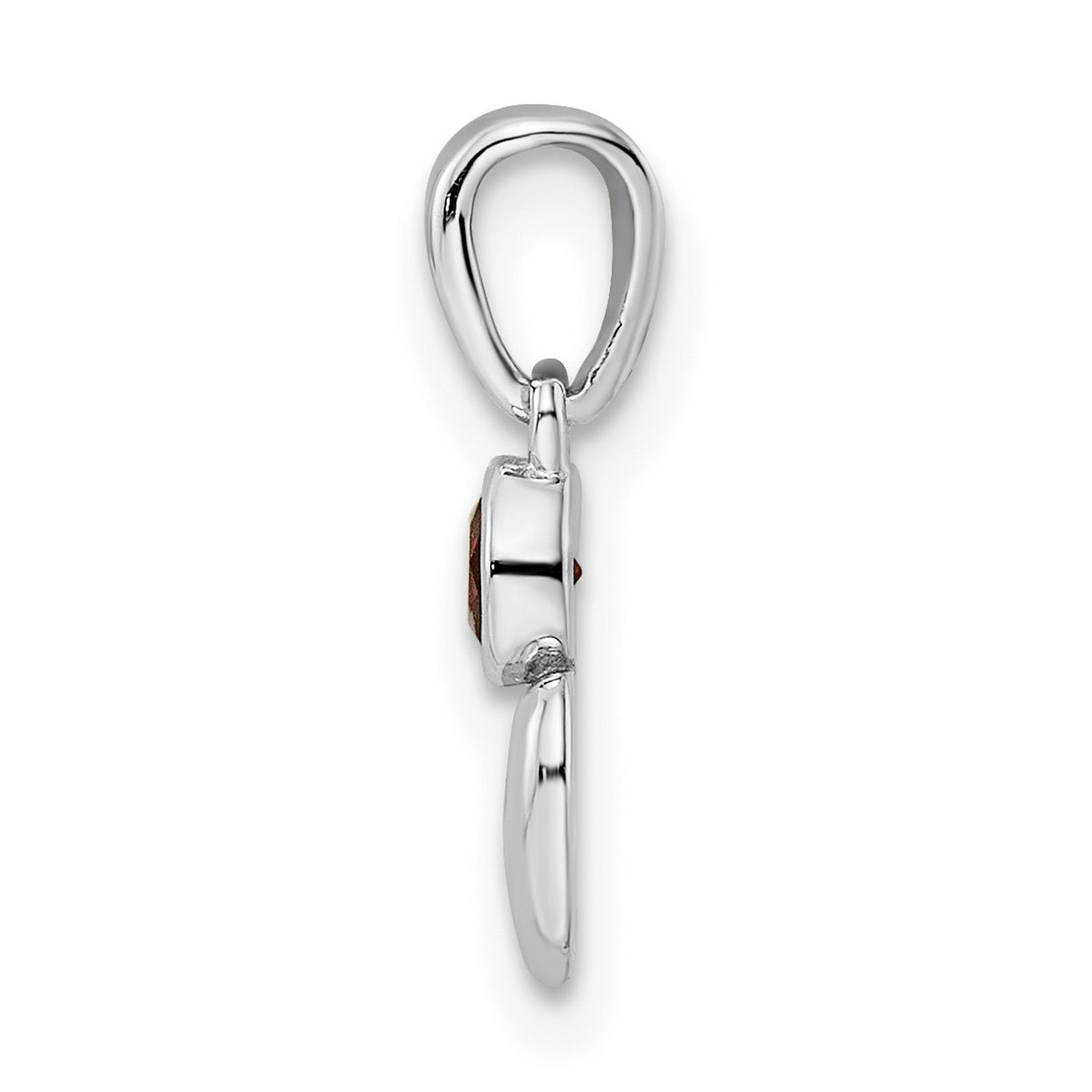 Sterling Silver Heart Pendant with Garnet Accent, Romantic Love Jewelry for Women