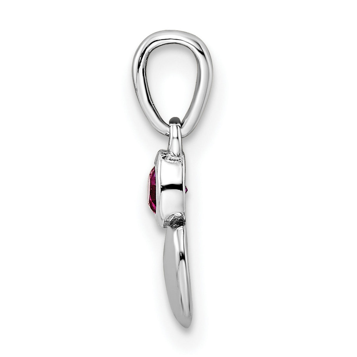 Sterling Silver Heart Pendant with Lab Created Ruby, Romantic Jewelry for Women