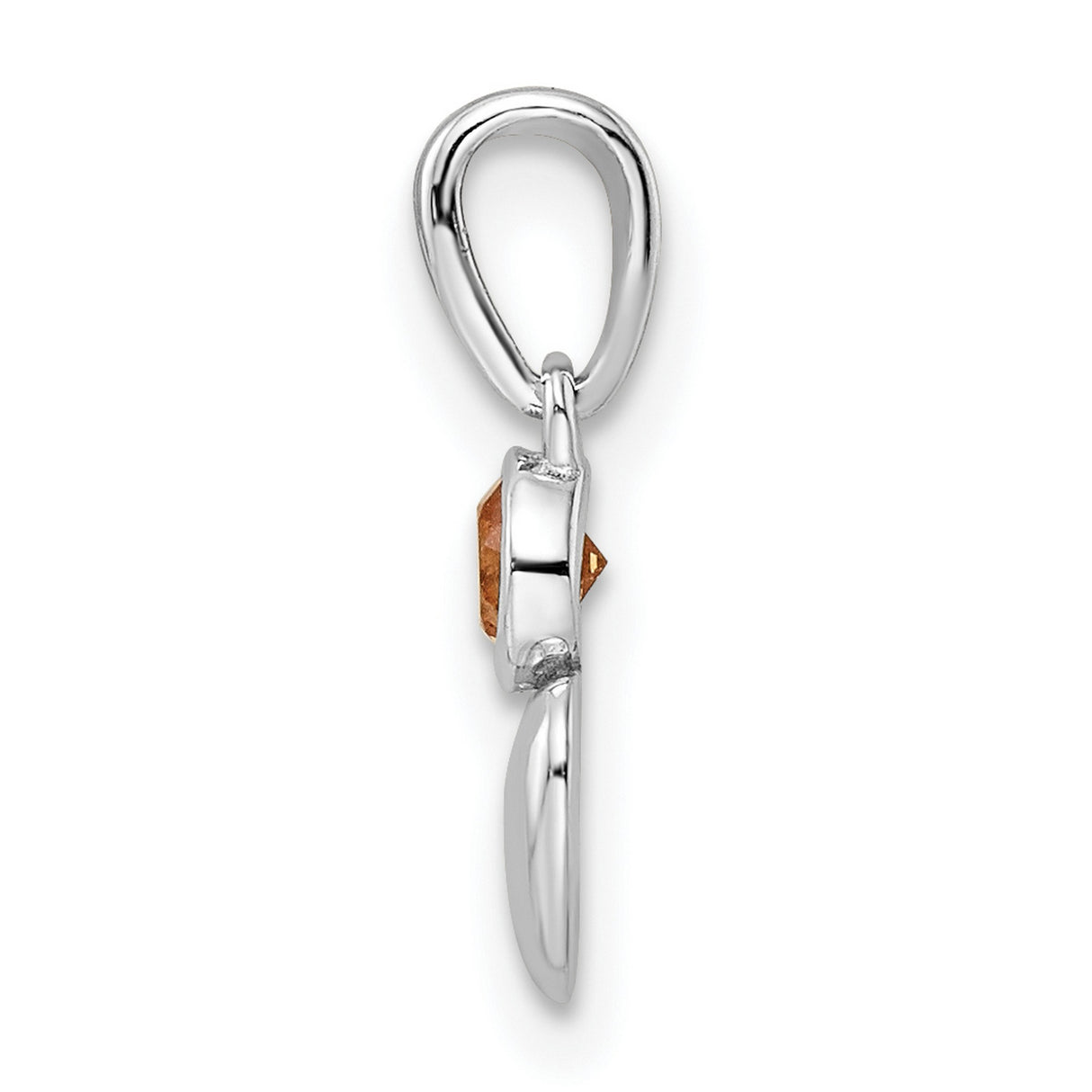 Sterling Silver Heart Pendant with Citrine Gemstone, Romantic Keepsake Jewelry for Women