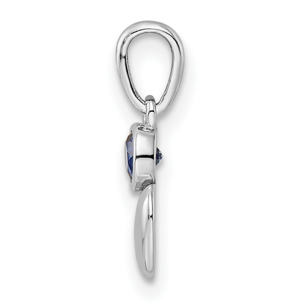 Lab Created Sapphire Heart Charm Pendant in Real 925 Sterling Silver