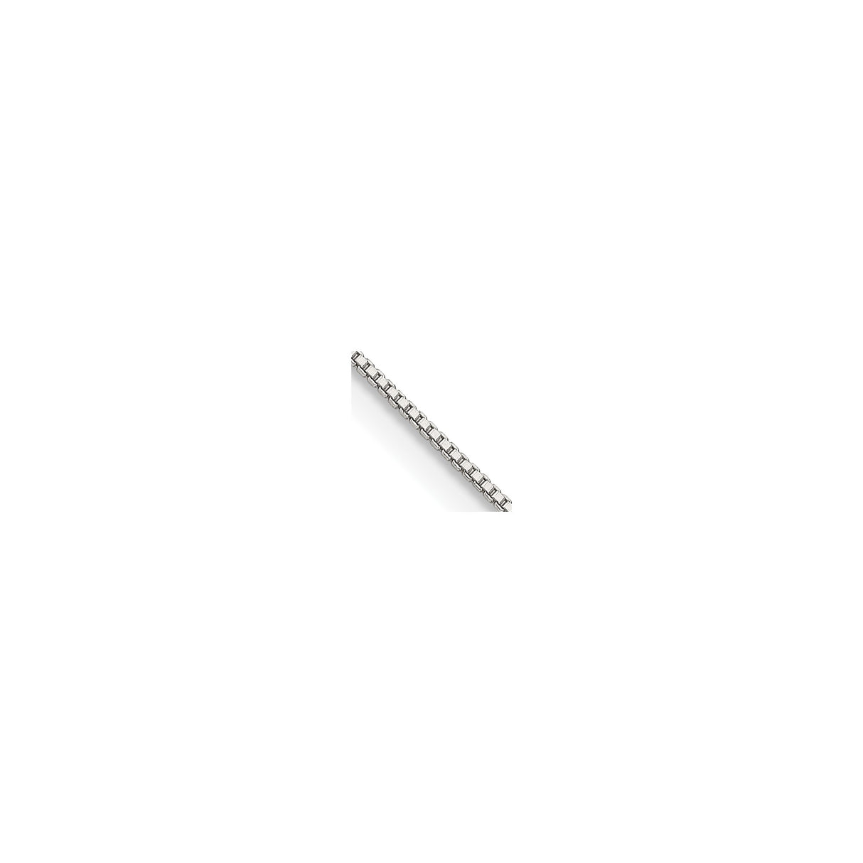925 White Gold 0.8 mm Box Chain Necklace, Polished alternate angle