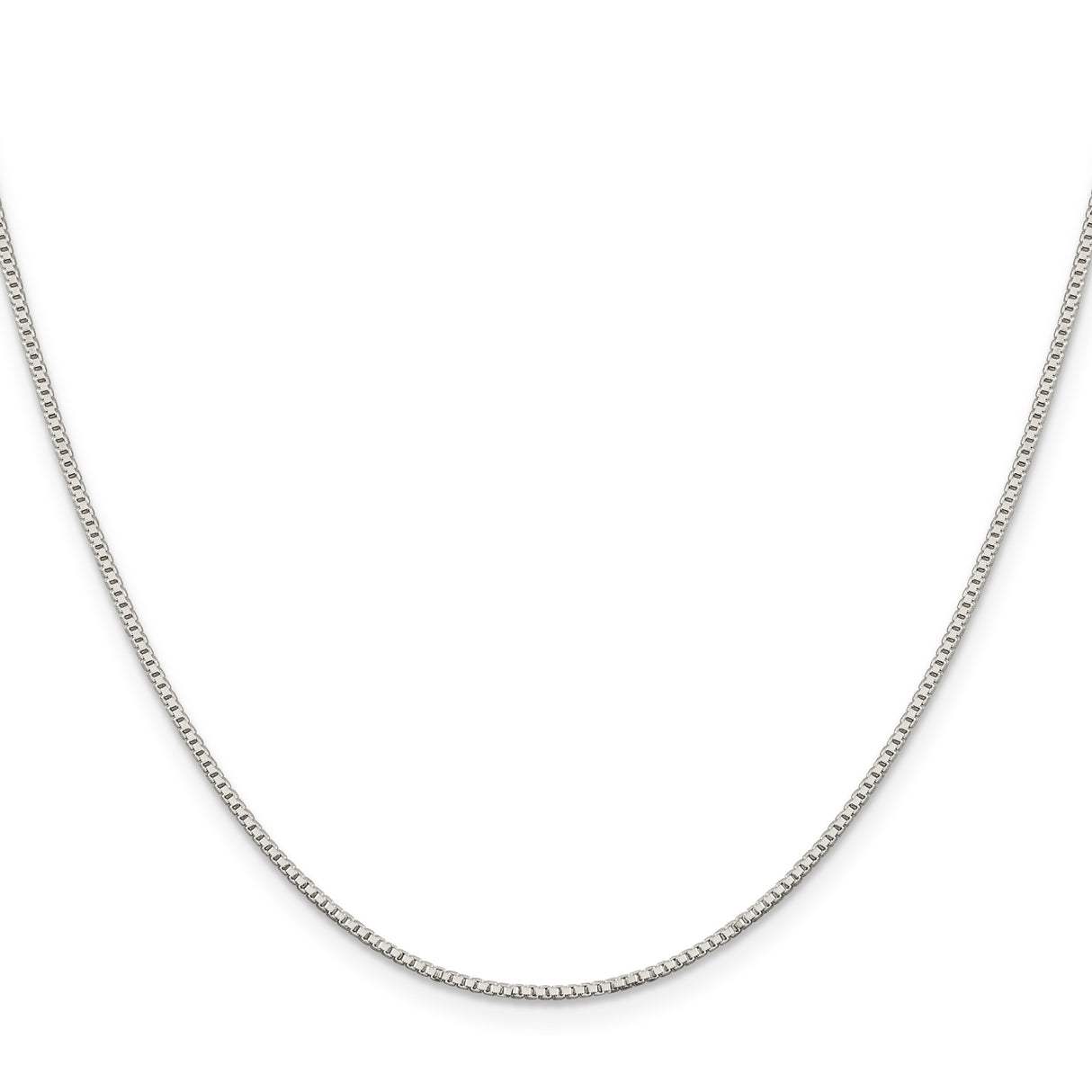 925 White Gold 1.1 mm Box Chain Necklace, Polished