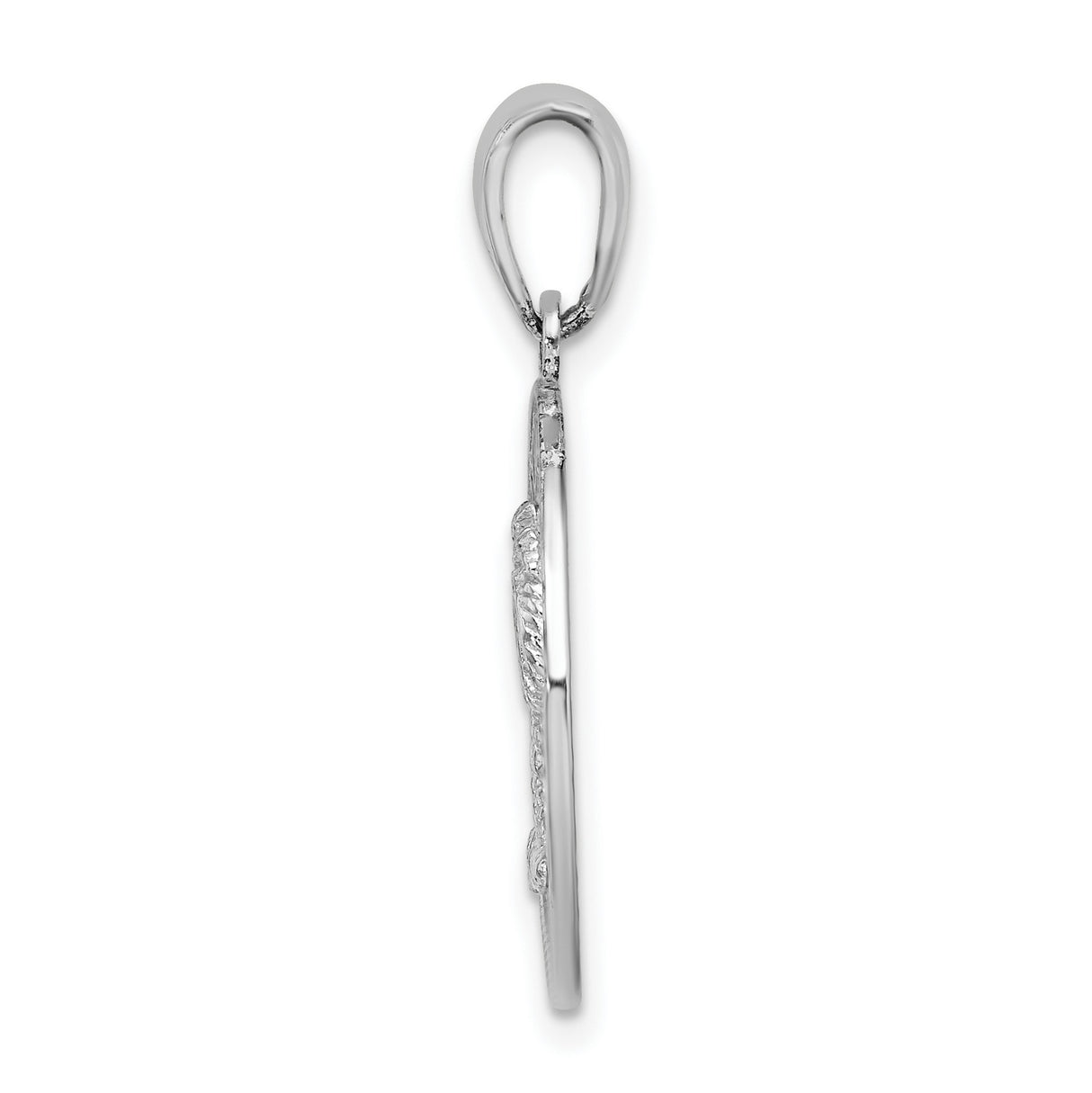 Sterling Silver Pendant with Palm Tree Design, Round Hilton Head Island Charm