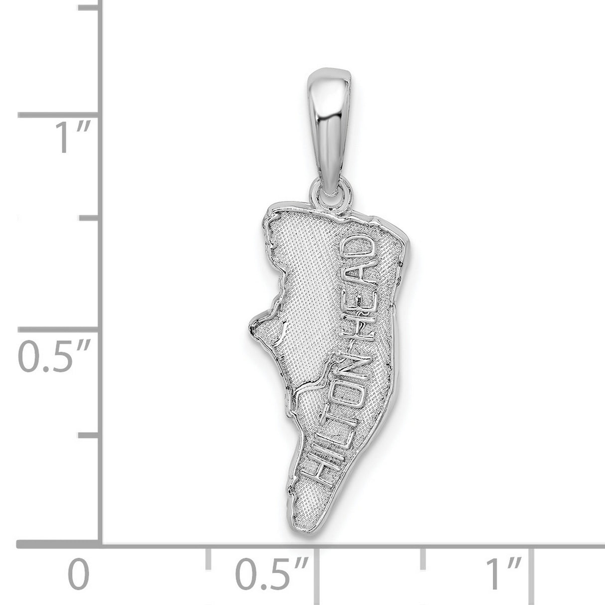 Sterling Silver Hilton Head Island Pendant with Island Outline Design, Unisex Travel Charm
