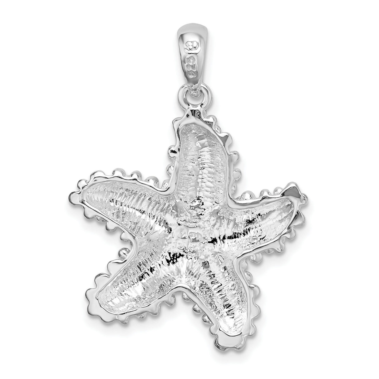 Sterling Silver Starfish Pendant, Textured Ocean-Inspired Nautical Jewelry for Women
