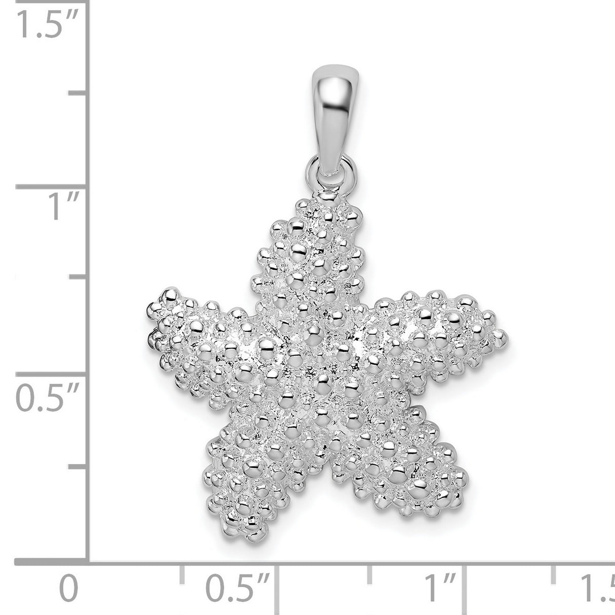 Sterling Silver Starfish Pendant, Textured Ocean-Inspired Nautical Jewelry for Women