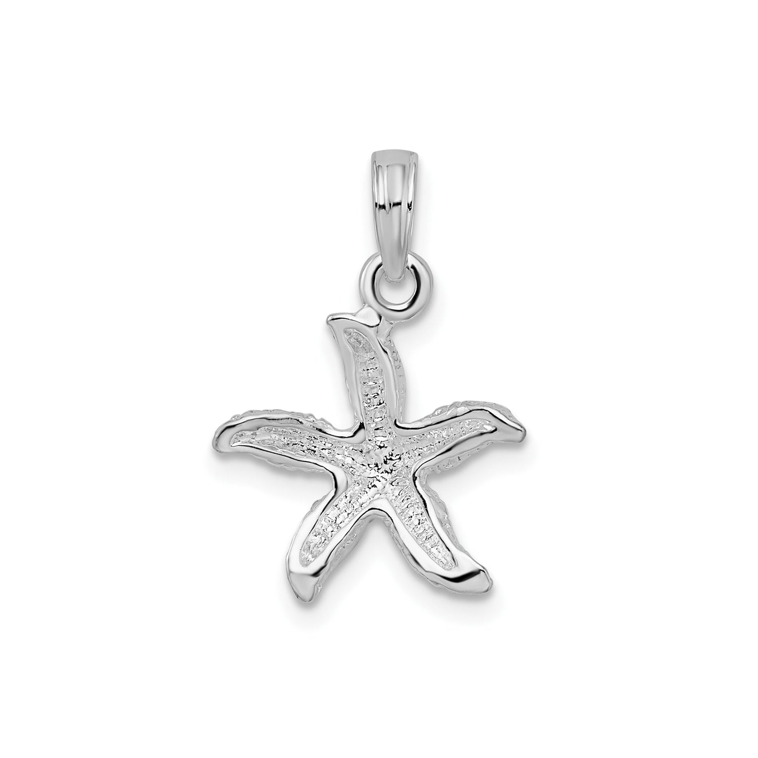 Sterling Silver Starfish Pendant with Textured Details, Ocean Style Nautical Jewelry for Women