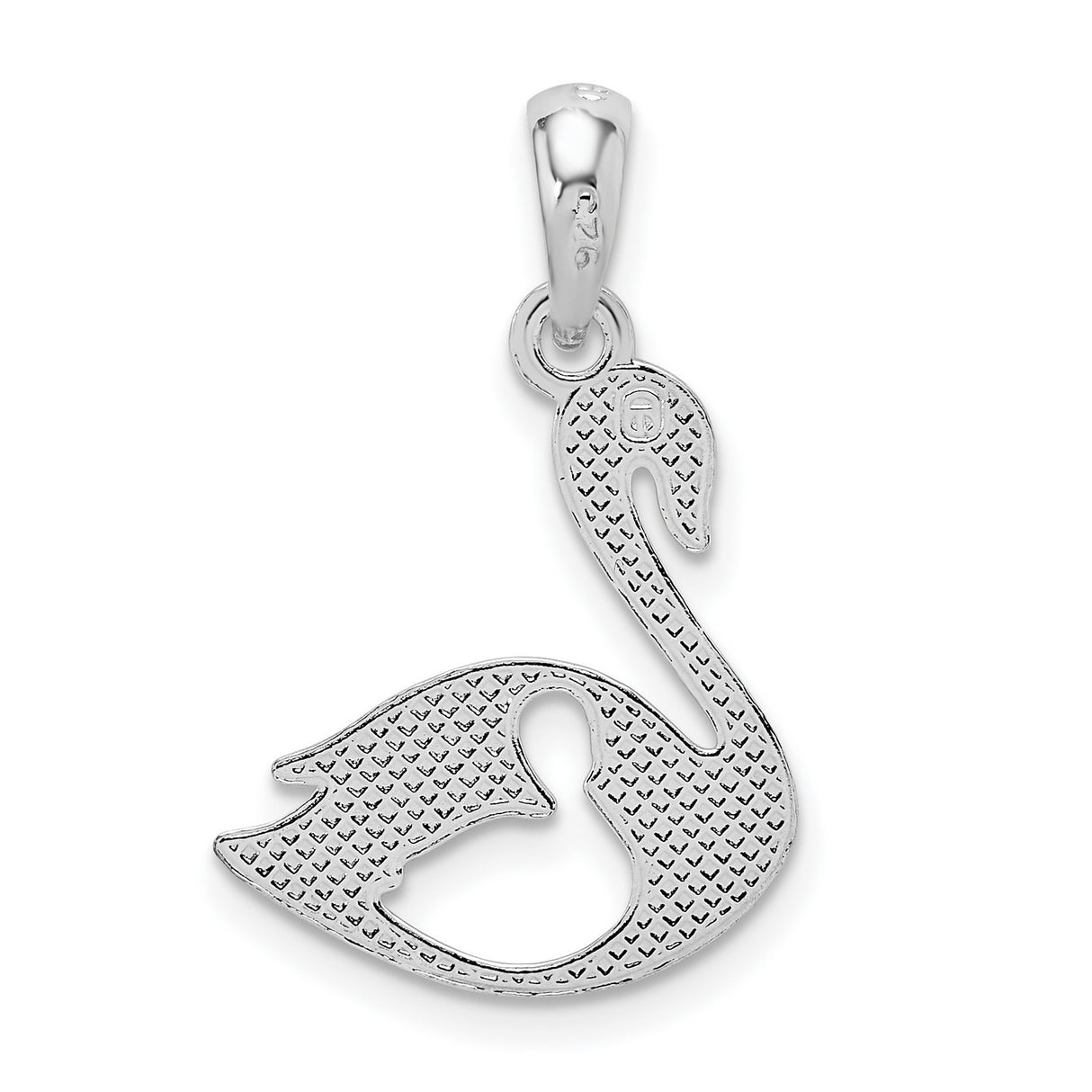 Sterling Silver Swan Pendant with Baby Swan Cutout, Nature-Inspired Wildlife Jewelry for Women