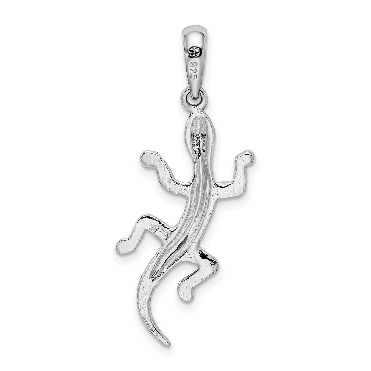 Sterling Silver Lizard Pendant with Textured Gecko Design, Animal Totem Jewelry for Nature Lovers