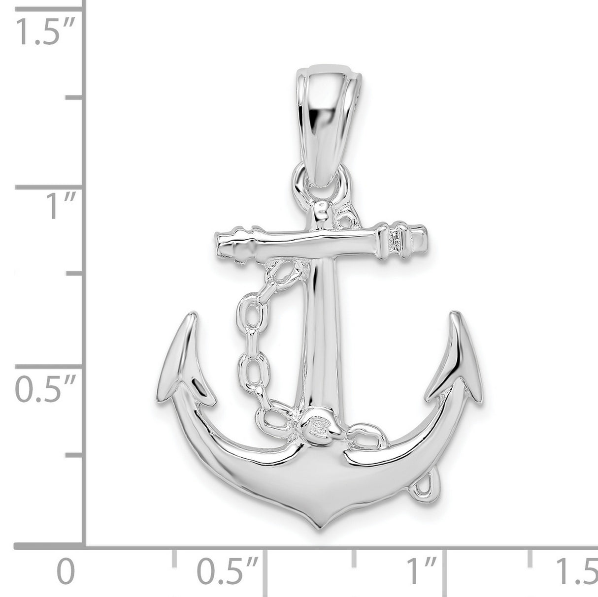 Sterling Silver Anchor Pendant with Chain Detail, Nautical Christian Symbol, Unisex Jewelry