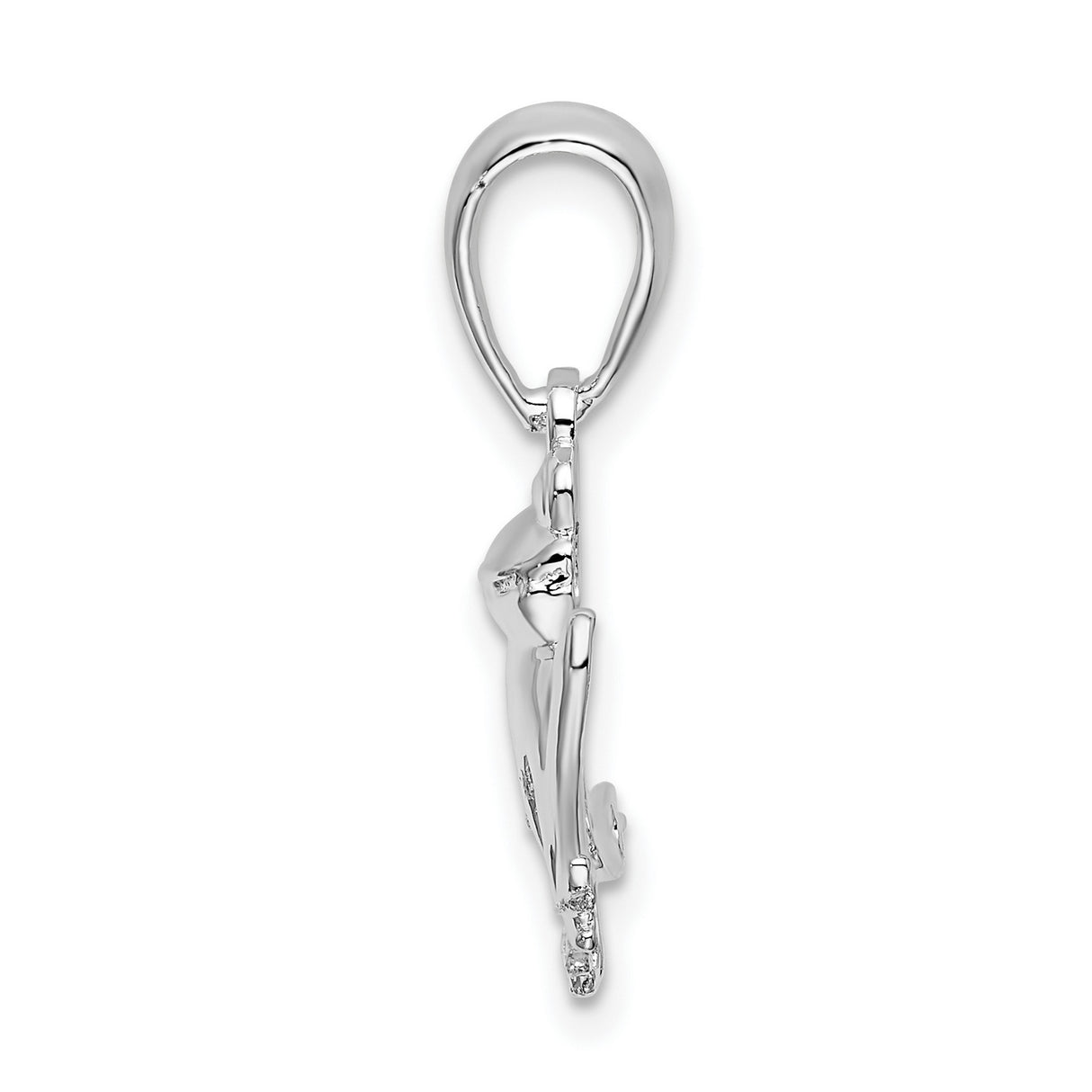 Sterling Silver Frog Pendant with Polished and Textured Finish, Nature-Inspired Animal Jewelry