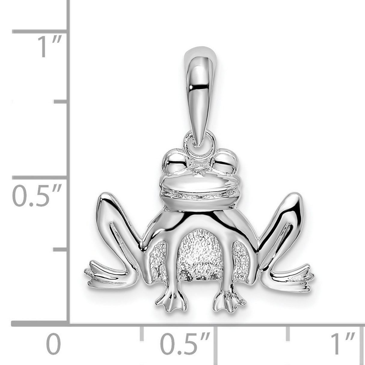 Sterling Silver Frog Pendant with Polished and Textured Finish, Nature-Inspired Animal Jewelry