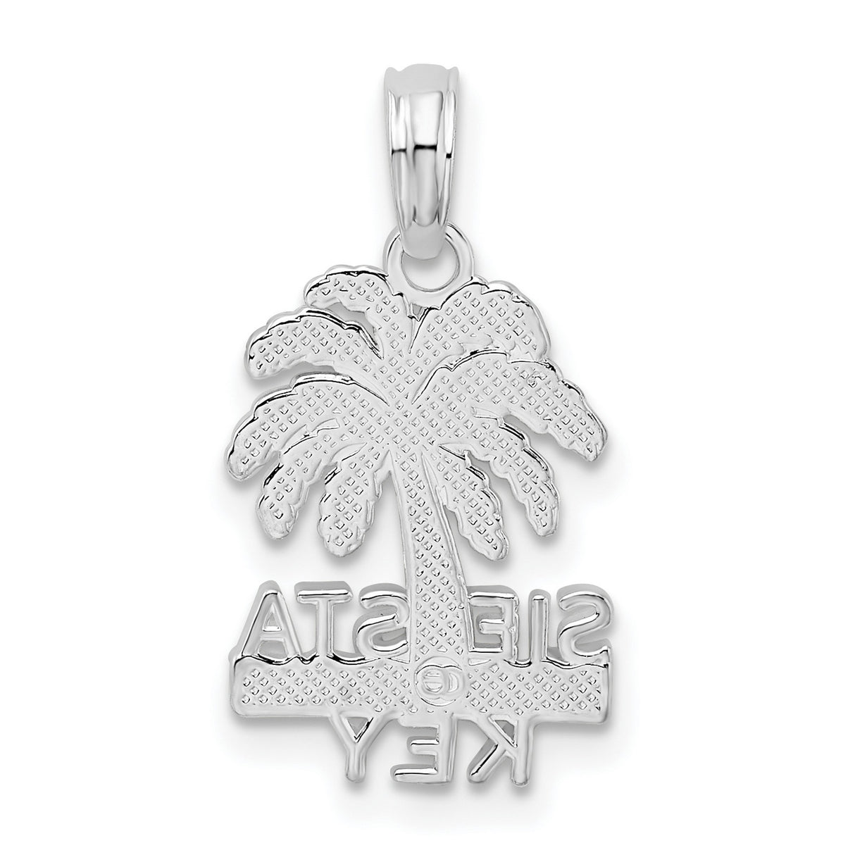 Sterling Silver Palm Tree Pendant, Tropical Siesta Key Beach Charm for Women