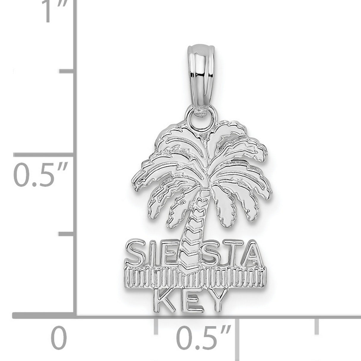 Sterling Silver Palm Tree Pendant, Tropical Siesta Key Beach Charm for Women
