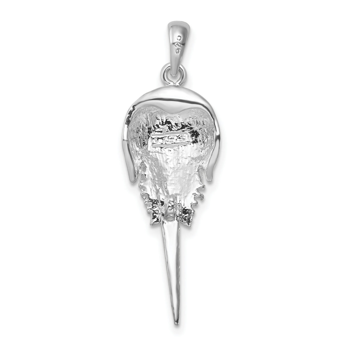 Sterling Silver Horseshoe Crab Pendant with Movable Tail, Marine Life Jewelry for Men or Women