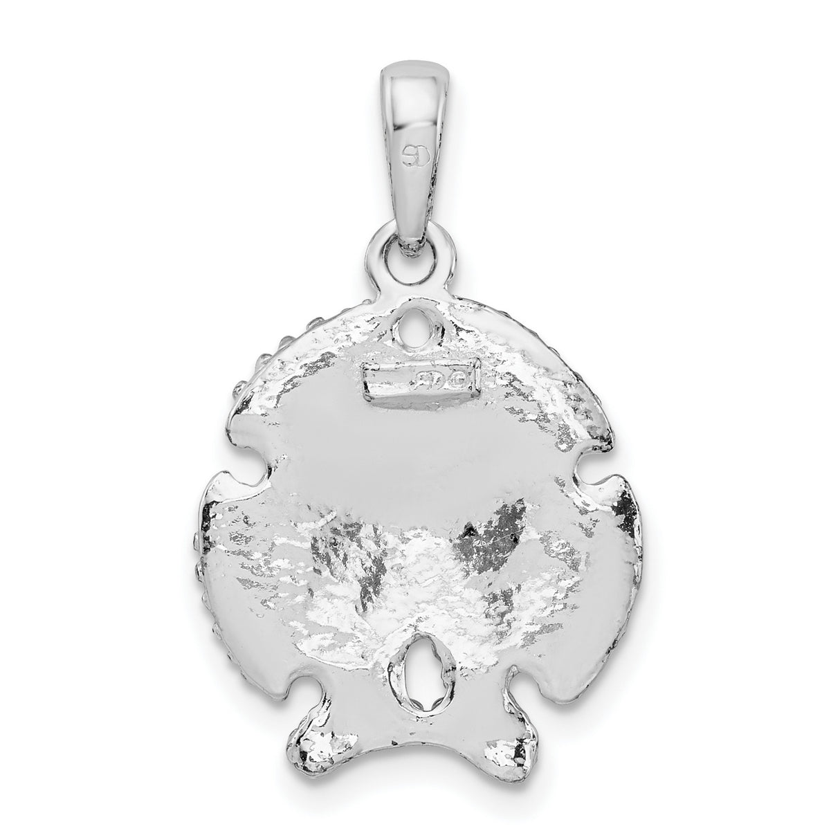 Sterling Silver Sand Dollar Pendant with Star Motif and Textured Coastal Design