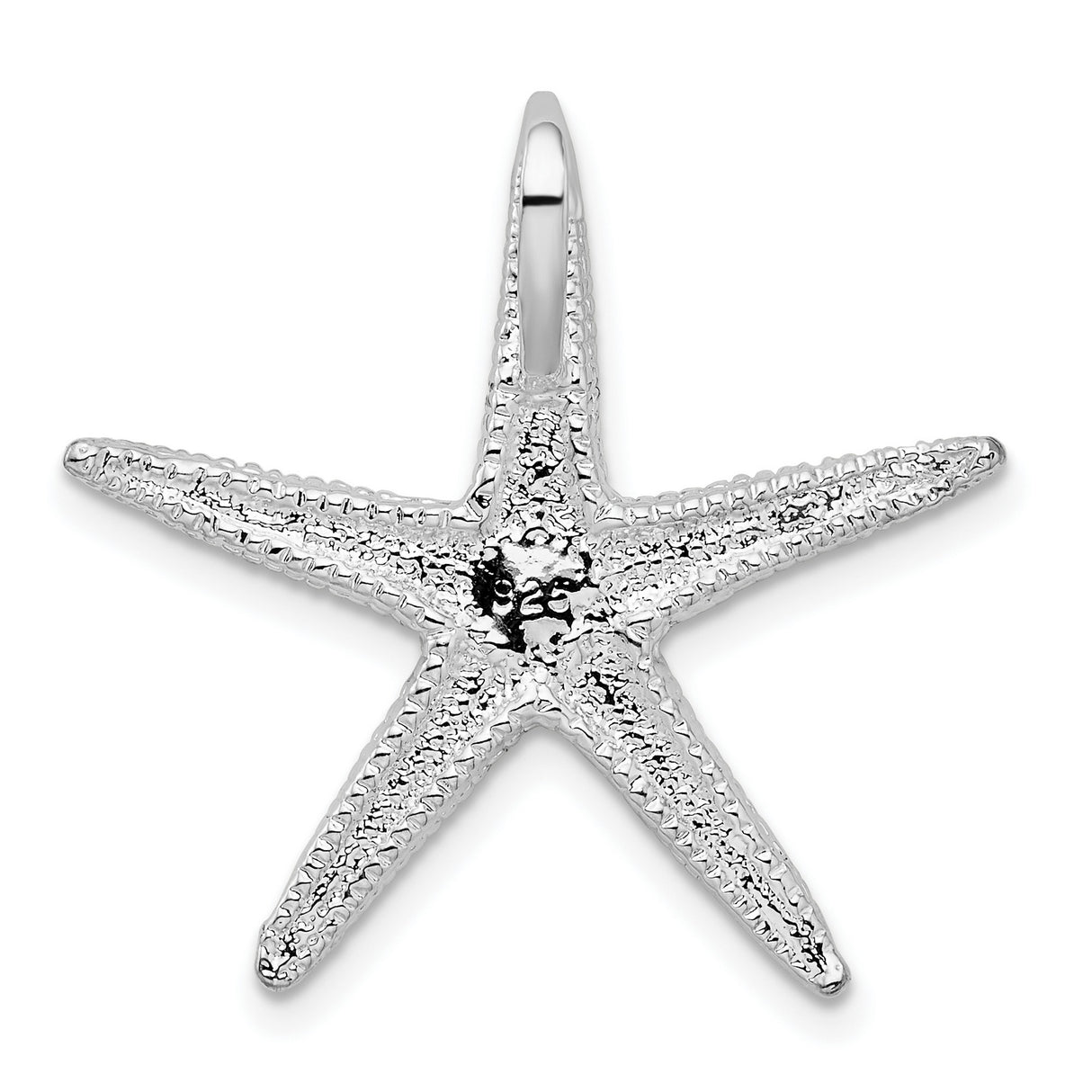Sterling Silver Starfish Pendant with Textured Detailing, Nautical Marine Life Jewelry for Women