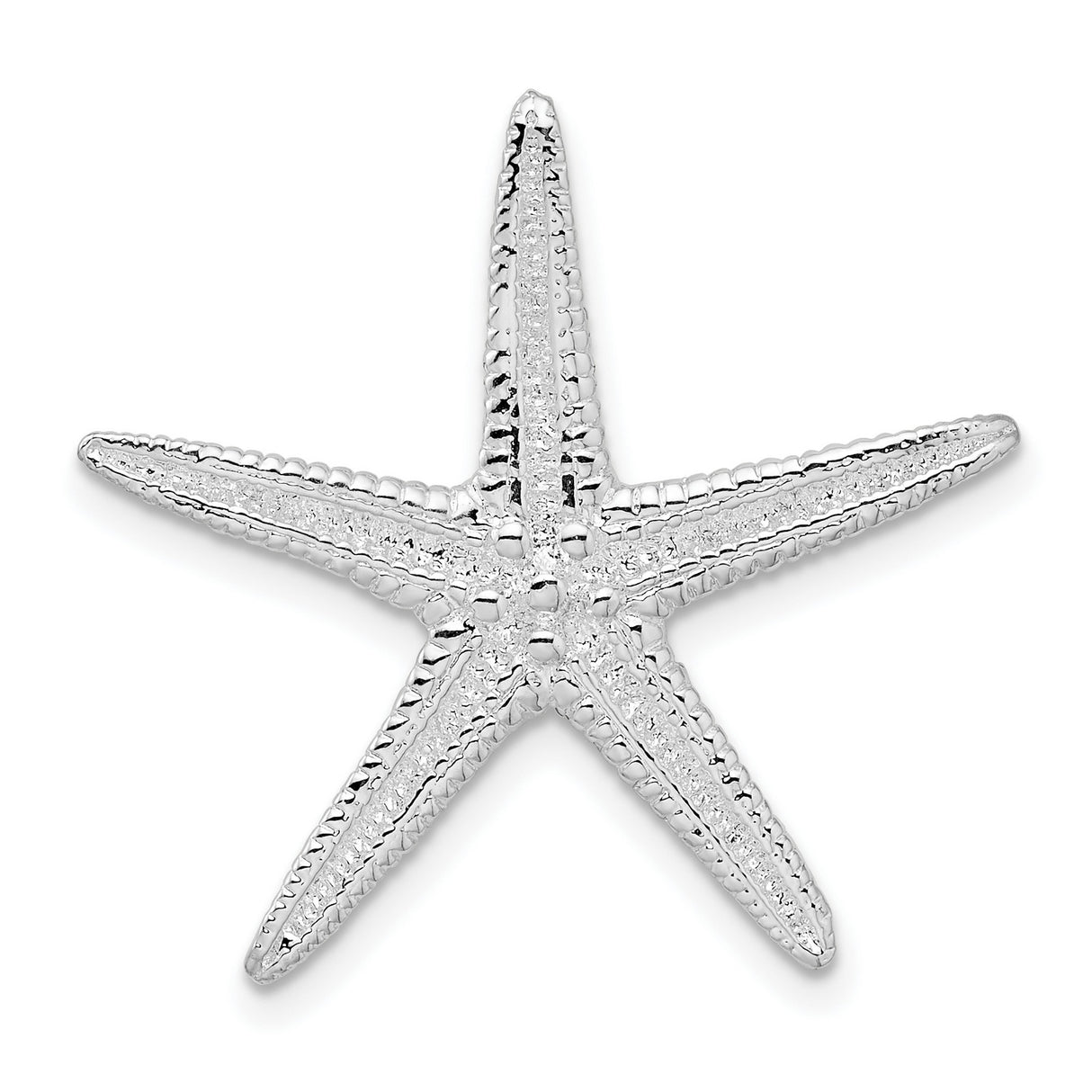 Sterling Silver Starfish Pendant with Textured Detailing, Nautical Marine Life Jewelry for Women