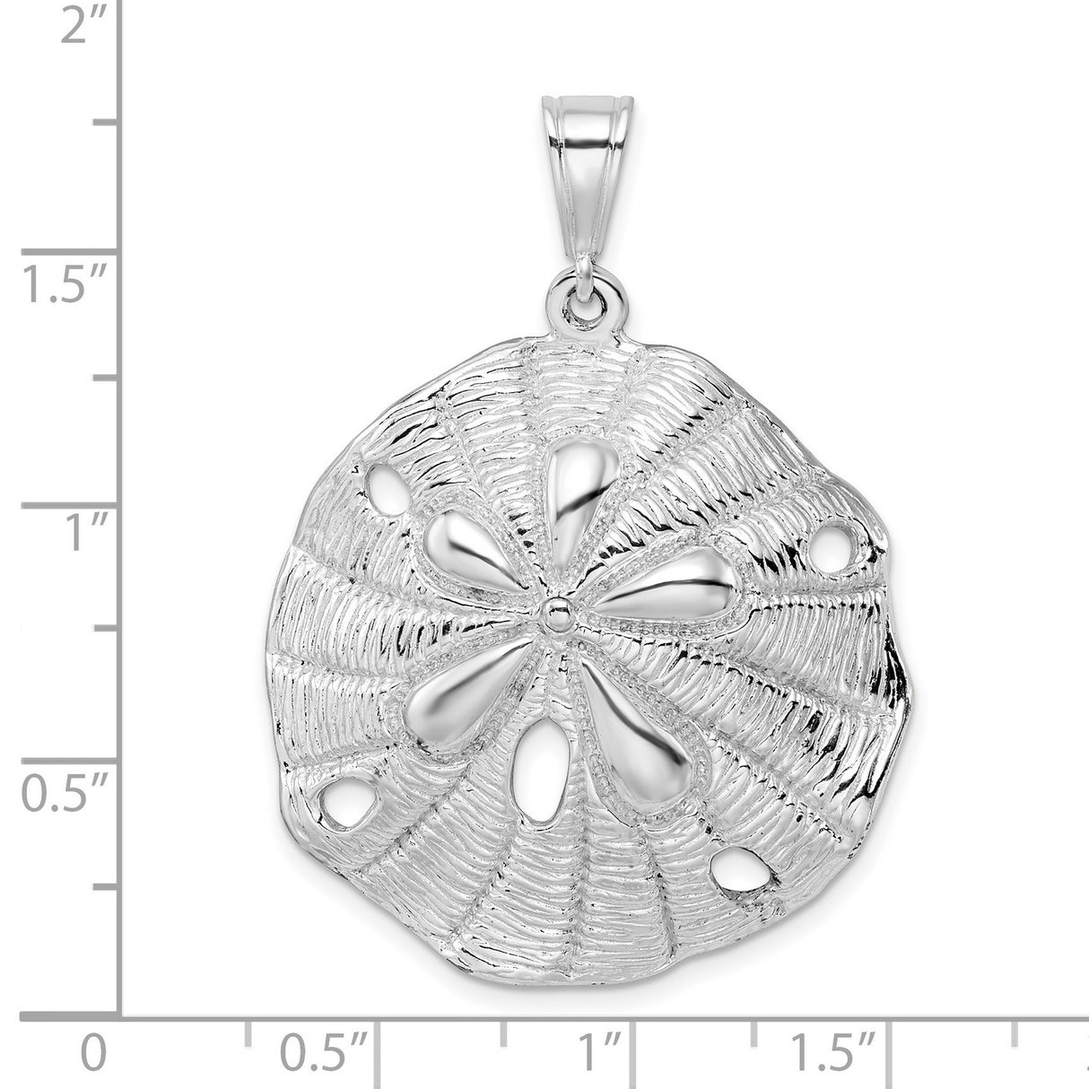 Sterling Silver Sand Dollar Pendant with Cutout Ocean Design and Coastal Motifs