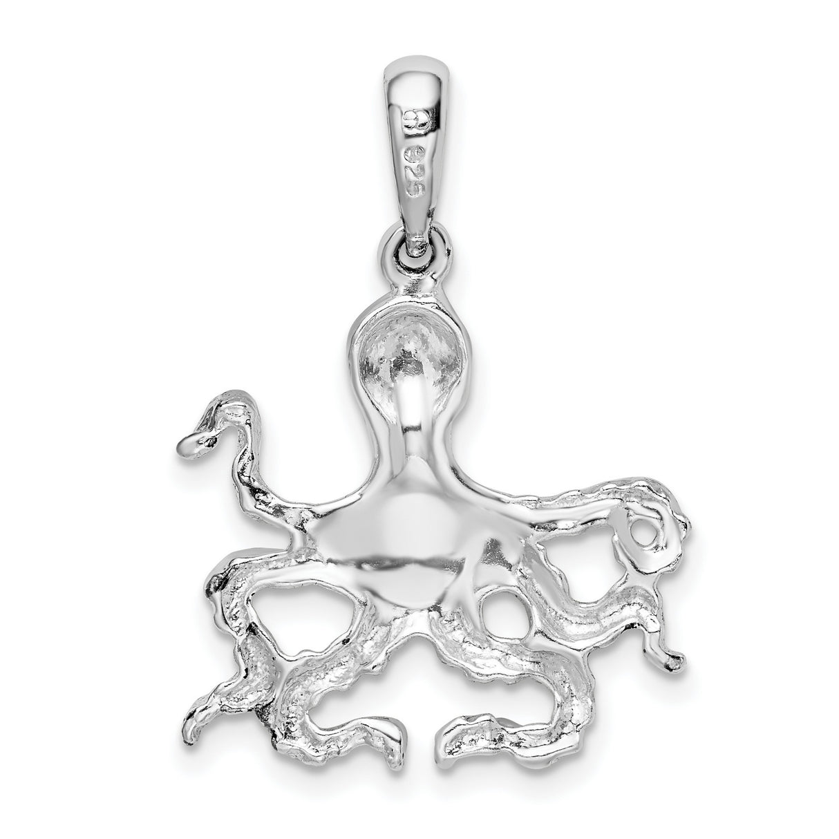 Sterling Silver Octopus Pendant, Detailed Tentacle Design, Ocean-Inspired Nautical Jewelry