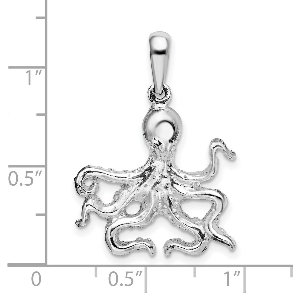 Sterling Silver Octopus Pendant, Detailed Tentacle Design, Ocean-Inspired Nautical Jewelry