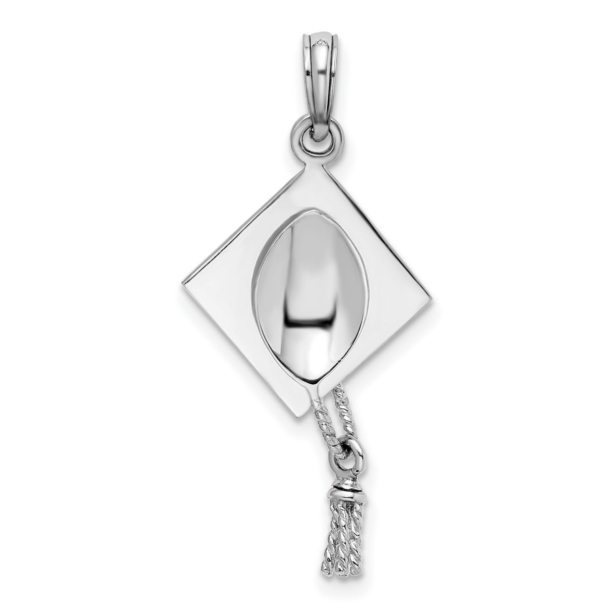 Sterling Silver Graduation Cap Pendant with Moveable Tassel, 3D Academic Charm