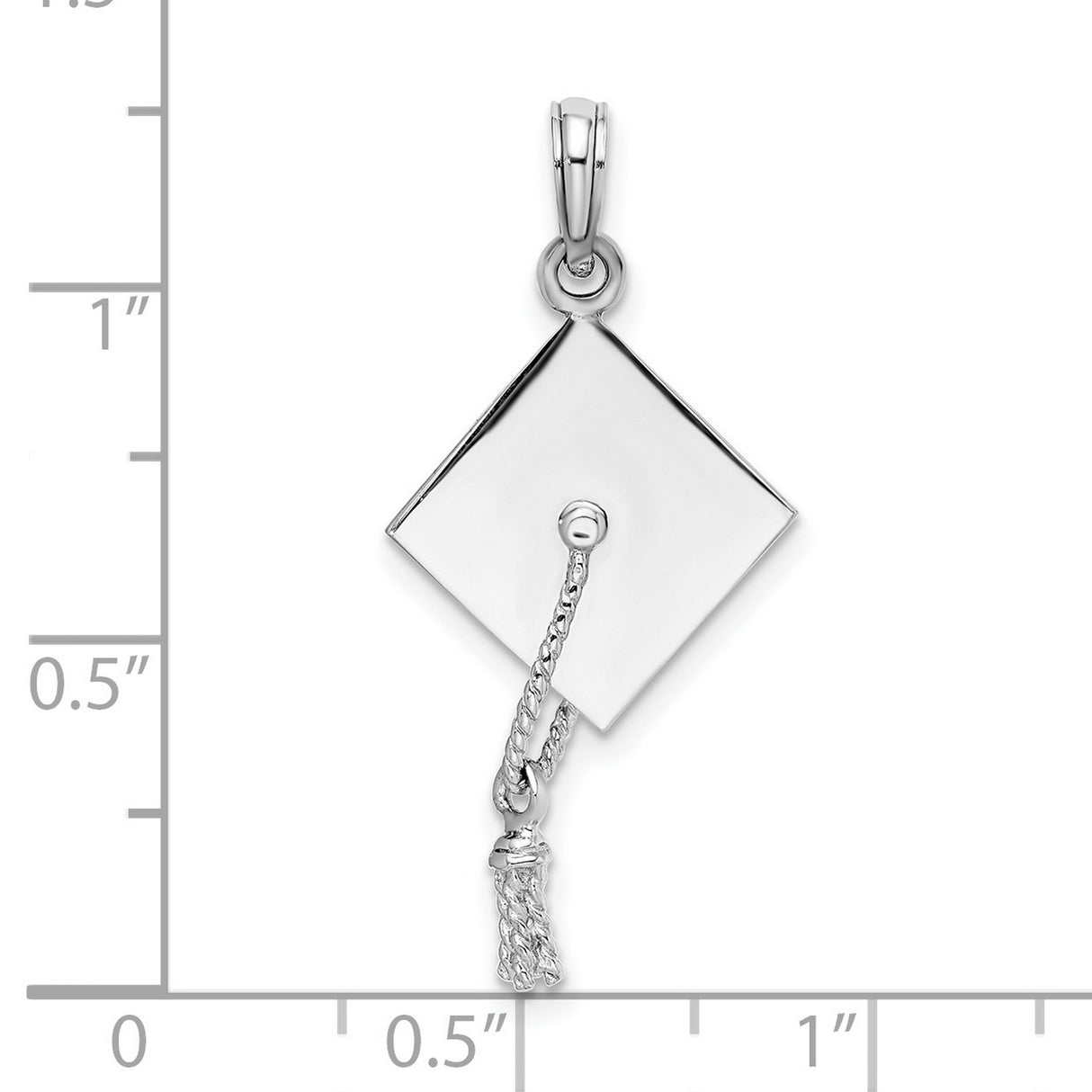 Sterling Silver Graduation Cap Pendant with Moveable Tassel, 3D Academic Charm