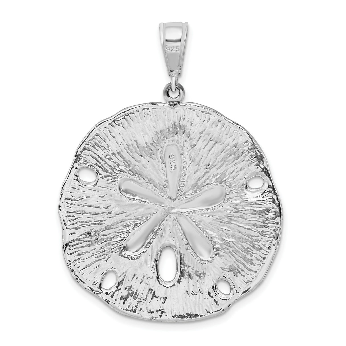 Sterling Silver Pendant with Sand Dollar Ocean Design, Nautical Coastal Jewelry for Women