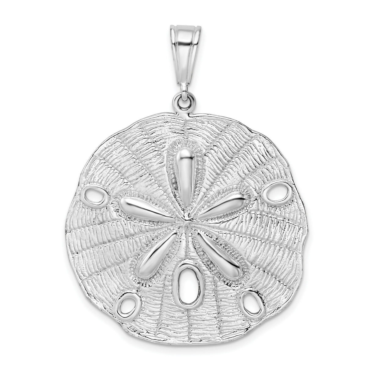 Sterling Silver Pendant with Sand Dollar Ocean Design, Nautical Coastal Jewelry for Women