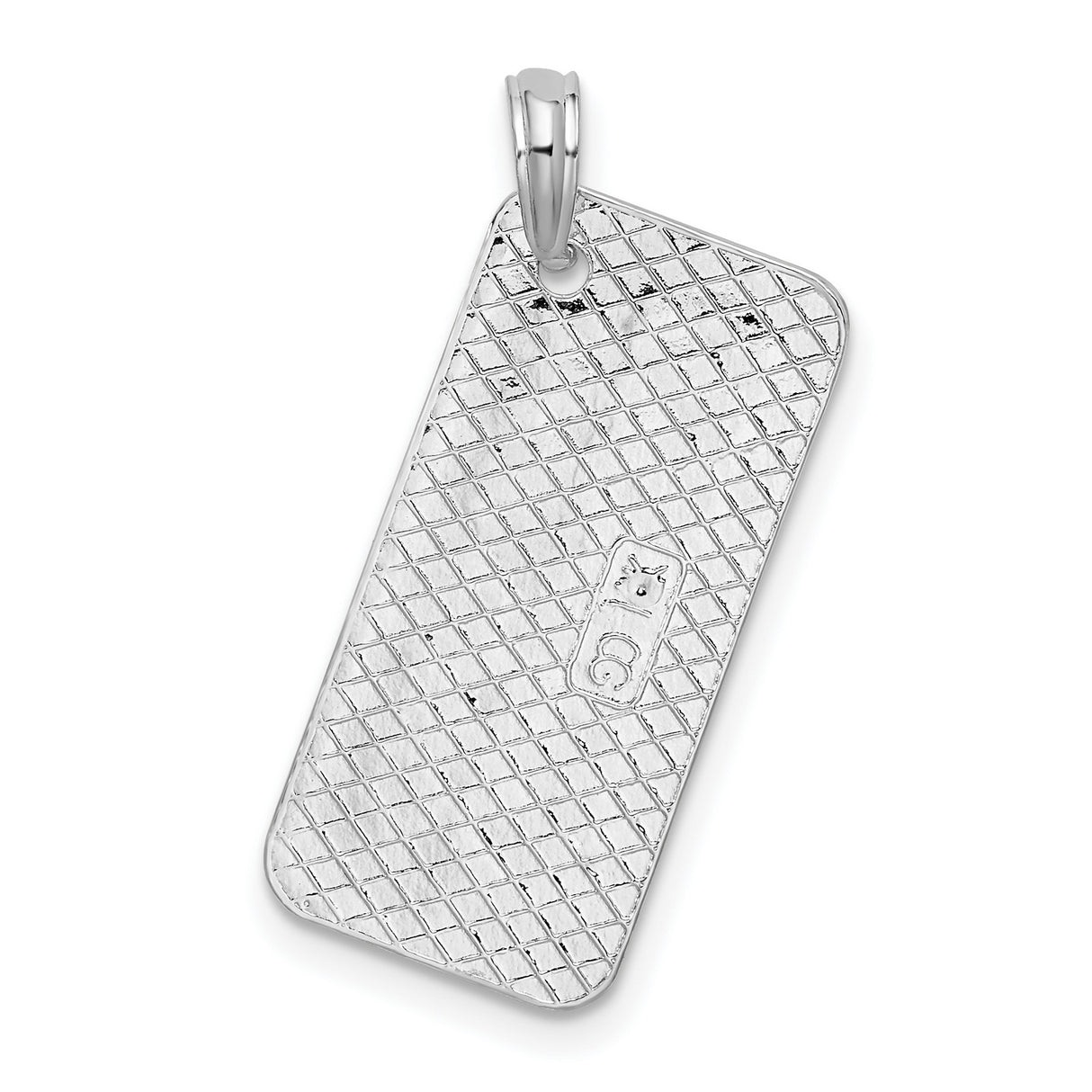 Sterling Silver Rectangular Pendant with Embossed Ocean City Maryland Text
